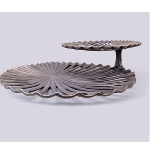 Bandeja de servicio superior redonda 1 gris de la mejor calidad para bodas y cenas de Ramadán para servir alimentos y Decoración de mesa - Product Image 3