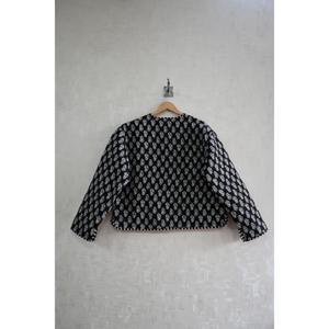 Floral Hand Block Printed Woven Cotton Button <b>Jacket</b> <b>for</b> <b>Women</b> Winter Warm Ethnic Wear Reversible Eco-Friendly - Product Image 4