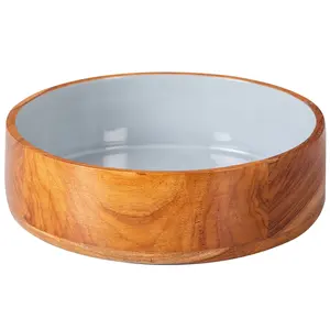 El mejor cuenco redondo de madera con superficie pulida blanca para cocina de restaurante y cocina casera a precio mayorista - Product Image 1