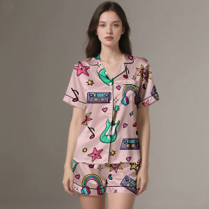 <b>Womens</b> Silk Satin Luxury Breathable Pajama Sets Winter Sleep and Lounge Wear Wholesale - Product Image 2