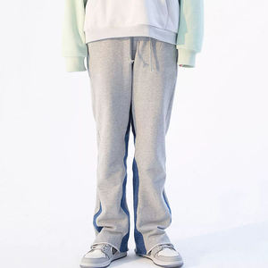 Pantalon de survêtement évasé unisexe à la mode à rayures contrastées noires pantalons de survêtement en molleton de coton 100% personnalisés - Product Image 5