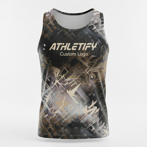 Men's Breathable Sublimated Tank Top Polyester Custom <b>Print</b> Slim Fit for Casual Wear Perfect for Gym or Daily Use. - Product Image 1