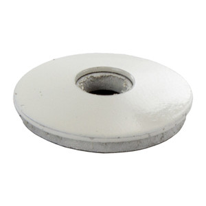 Rondella in Ferro Tonda con Guarnizione 6,7x22 Colore Bianco Finitura Grigia - Product Image 1