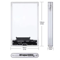 Enclosure HDD Eksternal Plastik Tipe C 3.1 SATA USB 3.1 untuk Hard Drive 2.5 Inch