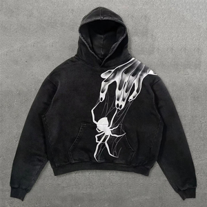 เสื้อพูลโอเวอร์โอเวอร์ไซส์ผู้ชาย ผ้าฝ้าย 100% หนานุ่ม พิมพ์โลโก้ตามสั่ง ปักลาย 3 มิติ ทรงบ็อกซี่ ระบายอากาศได้ดี ตัดเย็บแบบครอป เป็นมิตรต่อสิ่งแวดล้อม - Product Image 3