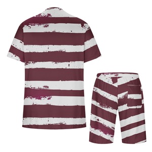 Impresión personalizada de diseño de fábrica al por mayor logotipo personalizado camisas de los hombres de manga corta Camiseta Casual conjunto doble - Product Image 4