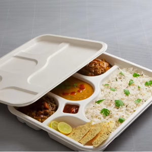 Meilleures assiettes biodégradables en canne à sucre, assiettes jetables étanches pour les barbecues, les buffets et les événements d'entreprise - Product Image 1