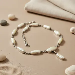 Collier élégant en argent 925 avec perle d'eau douce pour femmes, bijoux élégants - Product Image 1