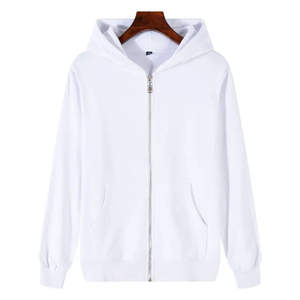 Sudadera con cremallera para hombre, con LOGO personalizado, venta al por mayor, cara completa, con diamantes de imitación en blanco, cremallera - Product Image 3