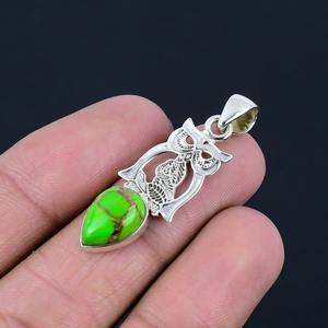 Joyería de piedras preciosas turquesa para mujer, colgante de estilo bohemio de plata, joyería de plata de ley 925, colgante hecho a mano, regalo para mamá - Product Image 5