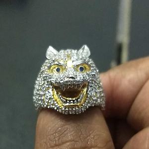 14K สีเหลืองทองจี้พระราชาของผู้ชาย2.50 CT รอบและซิมเพชรสไตล์ฮิปฮอปเจ้าหญิงตัดเพชรโมอิสซาไนต์เสน่ห์ - Product Image 3