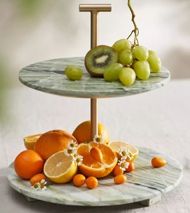 Support à gâteau en marbre de grande qualité à prix raisonnable pour l'organisation de fêtes, l'arrangement de desserts avec un design élégant en pierre naturelle - Product Image 1