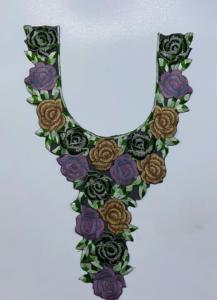 Patchs de cou en filet de dentelle gracieuse avec broderie de fil et de paillettes pour robes saris chemisier robes Kurti-pour vêtements de fantaisie - Product Image 2