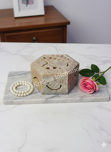 Boîte à bijoux en pierre de savon marbrée moderne, qualité exceptionnelle, artisanale, cadeau unique pour bagues, bracelets, design gravé - Product Image 2