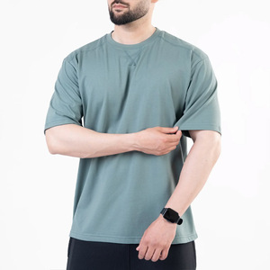 Camiseta de verano de estilo simple para hombre, 100% algodón, Vintage, holgada e informal, de manga corta, tela de estambre en blanco - Product Image 5