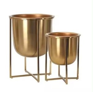 Pot de fleur en laiton couleur or métal planteur maison décorative plante support extérieur fenêtre boîte jardin décoratif Pots support - Product Image 3