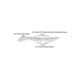 Placa LCP para clavícula superior de 2.73.5 mm, lote de 2 piezas, 1 derecha, 1 izquierda, instrumentos quirúrgicos ortopédicos veterinarios de acero inoxidable - Product Image 5