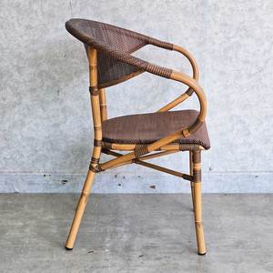 GCF216 Contemporary <b>Outdoor</b> Aluminum <b>Chair</b> with Durable and Comfortable Wood Metal Armrests Waterproof <b>Stackable</b> for Park Use - Product Image 6
