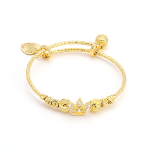 Jxx Gioielli in Oro 24K, Bracciali e Braccialetti Placcati Oro <span class=keywords><strong>con</strong></span> Charm a <span class=keywords><strong>Campanella</strong></span> e Perline per Donne e Bambini - Product Image 2