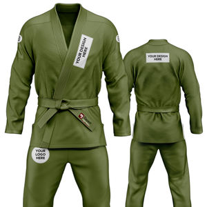 Combinaison de combat Bjj Gi Uniforme Best Seller Simple Uni Vert Vêtement pour homme Bjj Gi Professionnel Jiu Jitsu Gi avec étiquette personnalisée - Product Image 1