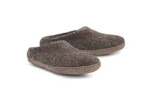 Premium Black Felt <b>Slippers</b> Anti-Slippery Anti-Slip Warm Sustainable Comfortable Indoor Shoes <b>for</b> Men <b>Women</b> Handmade in Nepal - Product Image 2