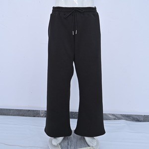 Custom logo and Size Men Loose <b>Stacked</b> Sweat Pants Solid Color <b>Joggers</b> Straight Sweat Pants Bootcut Flared Sweatpants with OEM - Product Image 2