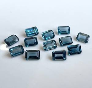 Topaze bleue de Londres naturelle coupe octogonale 4x6mm à facettes-Topaze bleue de Londres en vrac - Product Image 5