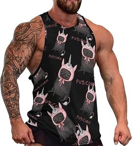 เสื้อกล้าม Edgeco International Customize Tank Tops Pug Corn สำหรับผู้ชาย คอกลม ทรงเข้ารูป ผลิตจากผ้าฝ้ายแห้งเร็ว เป็นมิตรต่อสิ่งแวดล้อม เหมาะสำหรับออกกำลังกาย - Product Image 1