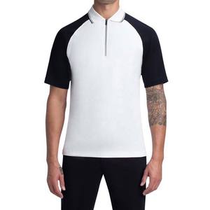 Polo de Hombre, Nuevo Modelo de Verano, con Costuras de Dos Colores, Cierre de Cremallera, Manga Corta - Product Image 4