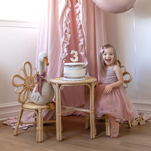 Silla de ratán de flores para bebés y niños Diseño moderno hecho a mano con caña natural - Product Image 6