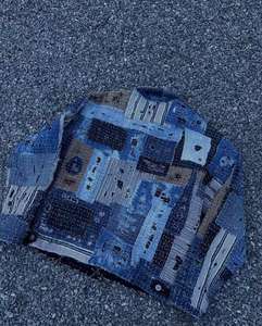 Vestes amples et ajustées pour hommes, imprimées patchwork, sur mesure, vente <span class=keywords><strong>en</strong></span> gros d'usine, vestes <span class=keywords><strong>en</strong></span> <span class=keywords><strong>jean</strong></span> de luxe pour l'hiver, design de créateur - Product Image 4