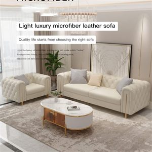 ชุดโซฟาหนังโพสต์ผ้าที่มีสไตล์สำหรับการก่อสร้างไม้เดี่ยวถึงสามคนสำหรับห้องนั่งเล่นห้องนอนและห้องโถง - Product Image 4