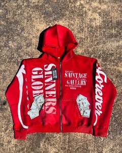 Sudaderas con Capucha Unisex de Invierno con Cremallera, Personalizadas al por Mayor, de Spandex/Algodón, con Diseño Impreso, Servicio OEM, Estilo Urbano Holgado - Product Image 4