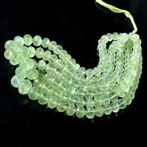 Cuentas facetadas de prehnita natural de 8 a 10 mm, cuentas sueltas de prehnita para la fabricación de joyería, fabricante mayorista indio. - Product Image 4