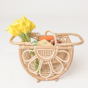 Hot Design Boho Hand Woven Basket Handmade <b>Kids</b> Flower Basket Wicker <b>Kid</b> Decor Basket - Product Image 1