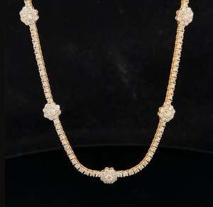 Collier de tennis en diamant en or 14 carats, collier de tennis en diamant de laboratoire de 3mm, cadeau de demoiselle d'honneur, cadeau d'anniversaire pour elle - Product Image 1