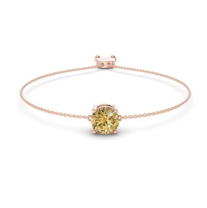 กำไลข้อมือเพชรทรงกลมสีเหลืองเลมอนทองคำ 0.75 กะรัต ความใส VS ทองคำแท้ 14K ดีไซน์สดใส เหมาะสำหรับใส่ทุกวัน - Product Image 3