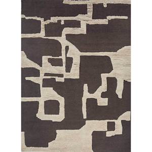 Alfombra de Lana Tejida Plana Indusbar Ivory Pdwl-652, Alfombra Rectangular Abstracta a Rayas para Pasillo, Sala de Estar, Decoración para el Hogar - Product Image 1