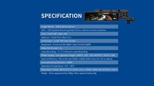 [M988W] Cámara para Auto ABEE, Grabadora de Video 1080P, Doble Lente, Espejo DVR, Pantalla Táctil IPS, GPS, WiFi, Grabación en Bucle, HDR, Visión Nocturna, Control por Aplicación - Product Image 6