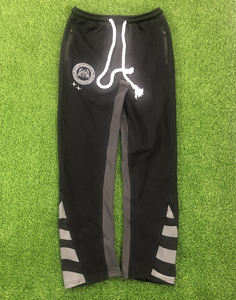 Pantalons de survêtement à taille haute pour homme, style flare, 100% coton, tissu éponge, style à devant plat, tissu peint de haute qualité - Product Image 2