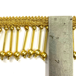 Perles dorées glands frange dentelle garniture pour vêtement rideaux décorations coussins couvre textiles de maison taille personnalisée en gros - Product Image 1