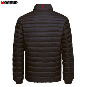 Veste matelassée en nylon chaude pour homme, col montant rembourré, coupe-vent, manteau d'hiver, logo personnalisé OEM - Product Image 3