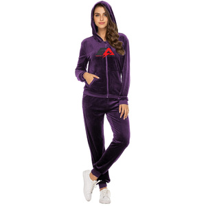 Ensemble de survêtement décontracté pour femmes, personnalisé en gros, haut à manches longues et pantalon de jogging, 100% coton pour la saison hivernale - Product Image 1