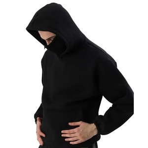 <b>Men's</b> Winter <b>Hoodie</b> 100% Cotton with Balaclava Design and Double Hood for a Customizable Fit in Cold Weather Double Hood <b>Hoodie</b> - Product Image 5