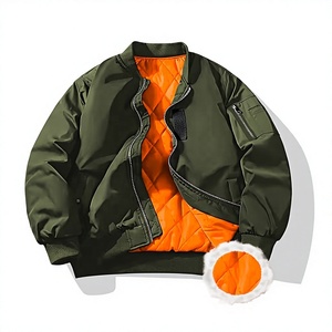 Vêtements pour hommes sur mesure, veste en satin de haute qualité, prix de gros, manteau pour hommes, fermeture éclair décontractée, col rabattu - Product Image 1
