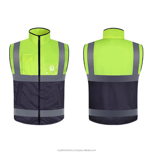 เสื้อกั๊กทำงานคุณภาพสูงมีหลายกระเป๋าด้านหน้ามีซิปชุดทำงานเสื้อกั๊กนิรภัยก่อสร้างสองสี - Product Image 1