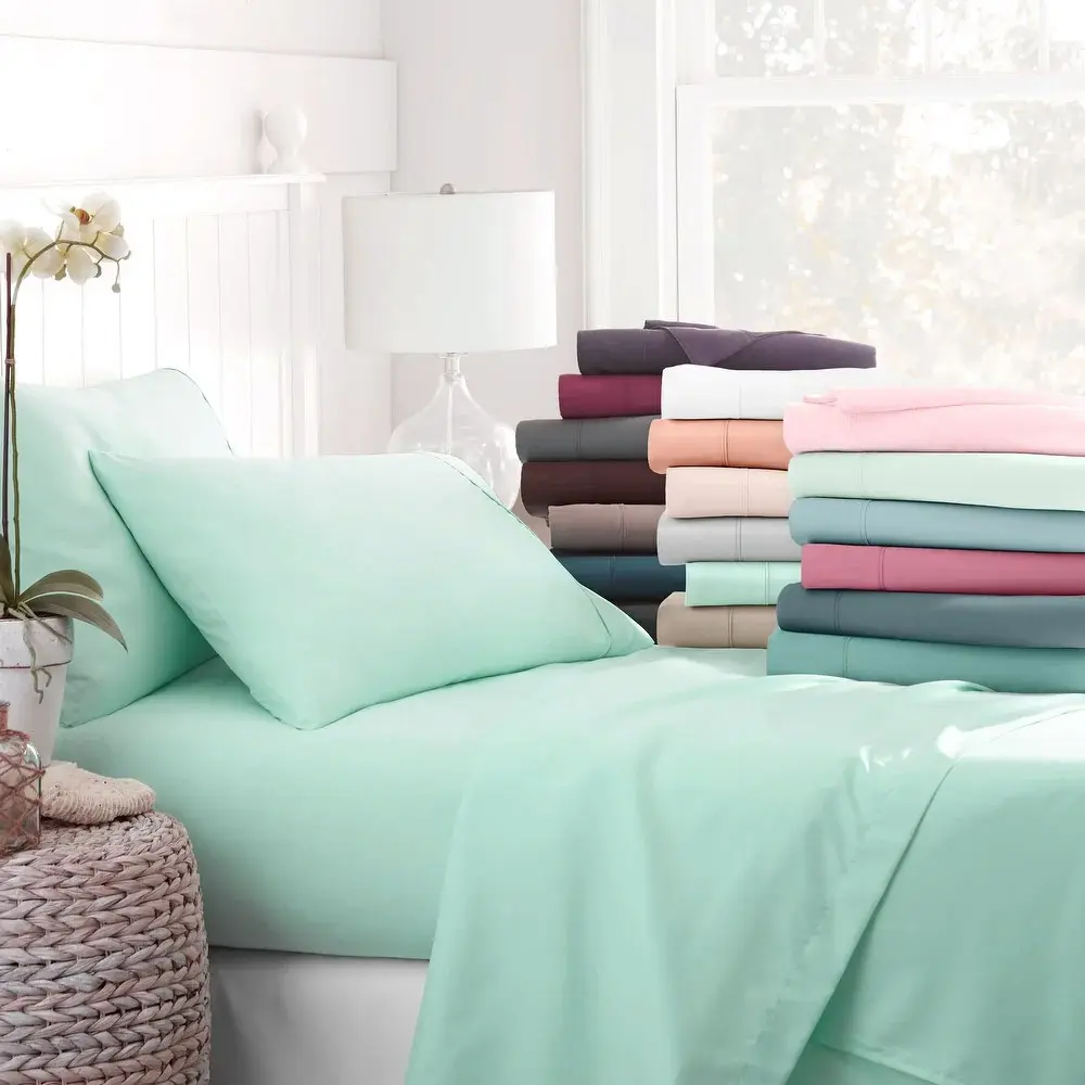 Wholesale Cotton Bed Sheet Set King Size Custom White Spa Hotel Linen Bed Sheets Bedding Set 100% Cotton Bed Sheet Sets