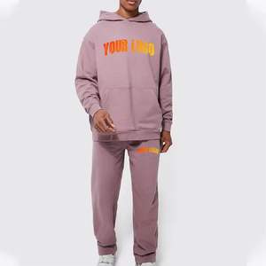 ชุดเซ็ตเสื้อฮู้ดซิปและกางเกงจ็อกเกอร์ผ้าฝ้าย 100% ระบายอากาศได้ดี สไตล์วินเทจ แต่งลายปักแบบดิสเทรส สตรีทแวร์ ยูนิเซ็กส์ สำหรับฤดูหนาว รับผลิตตามแบบ OEM - Product Image 1