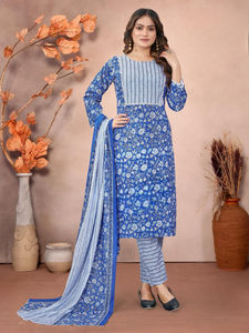 ALGODÓN PURO Pesado Premium CON PANTALÓN DE ALGODÓN Y DISEÑO DE ESTAMPADO DUPATTA DE ALGODÓN MAL PARA ADULTOS - Product Image 6