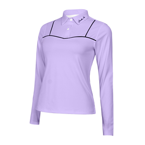 Houndstooth Pro Women's <b>Long</b> <b>Sleeve</b> Polo Shirt Breathable Knitted Solid Color <b>Golf</b> <b>Top</b> - Product Image 2